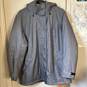 Lands’ End Waterproof Windproof Hooded Jacket w/fleece lining 1X/16-18W